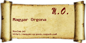 Magyar Orgona névjegykártya